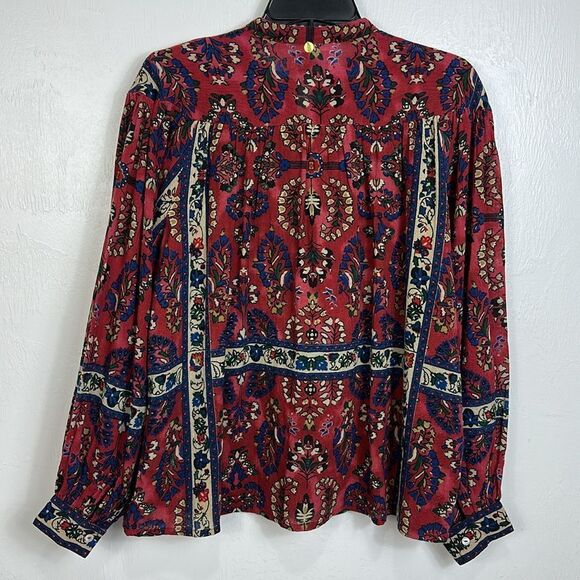 Antik Batik Tamir Embroidered Cotton Long Sleeve Blouse Top Size S - Picture 4 of 10